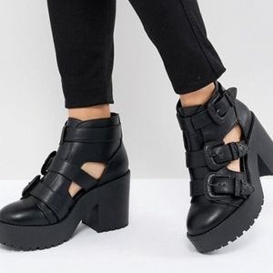 ASOS DESIGN Ester Chunky Western Cut Out Boots